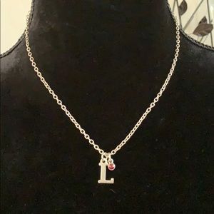 NWT Dainty Silver Letter L Initial Necklace